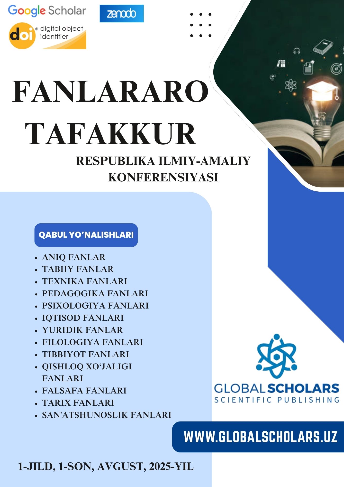 						View Vol. 2 No. 06 (2026): Fanlararo tafakkur-mavzusidagi ilmiy-amaliy konferensiya
					